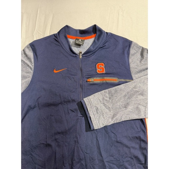 Nike Other - Nike Dri-Fit Navy Blue SYRACUSE ORANGE 1/4 Zip Athletic Jacket Men's Extra Small